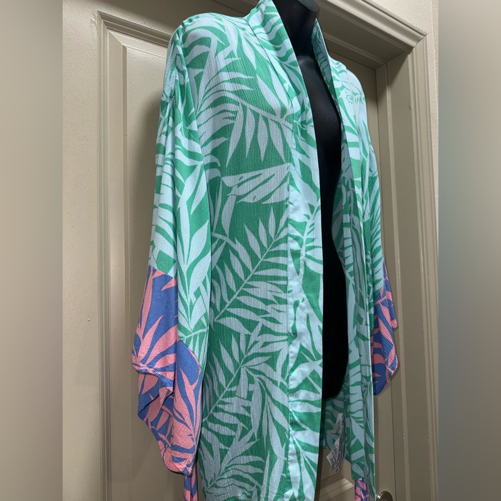 Billabong Loveland Tropical Green Kimono Cover-Up for Women size Small - Picture 10 of 13